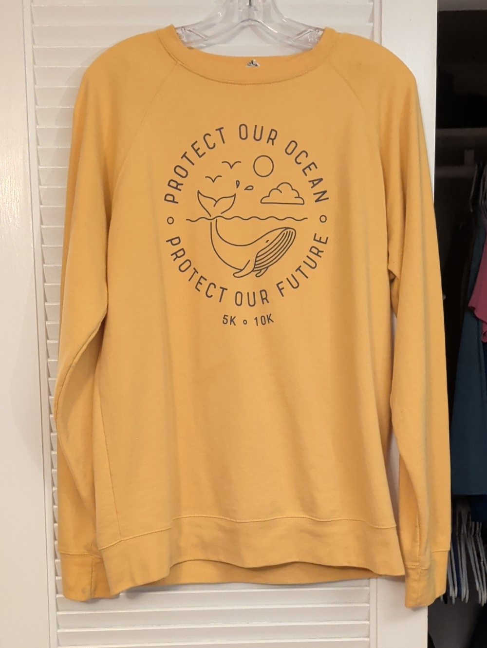 Protect Our Ocean Graphic Crewneck Sweatshirt - Yellow